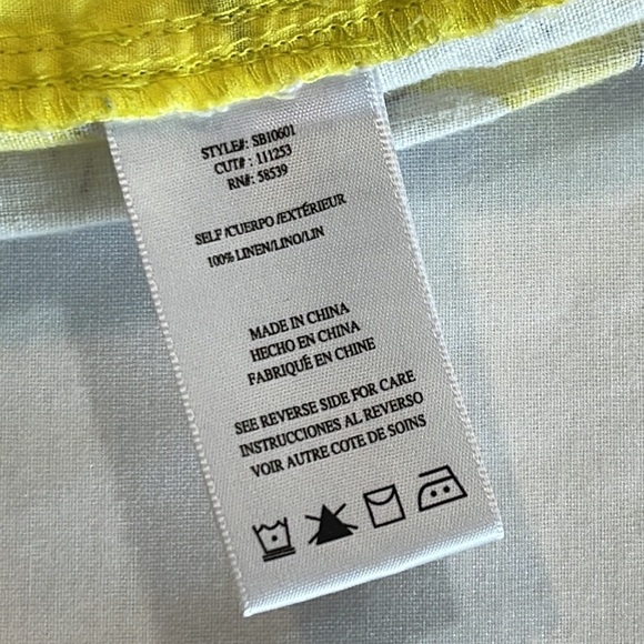 Linen Shorts • Yellow & Gray • Size 10 • KUT from the Kloth Jansen - Picture 3 of 10